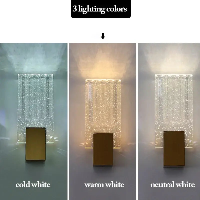 Modern gold bubble crystal led wall sconces living room light