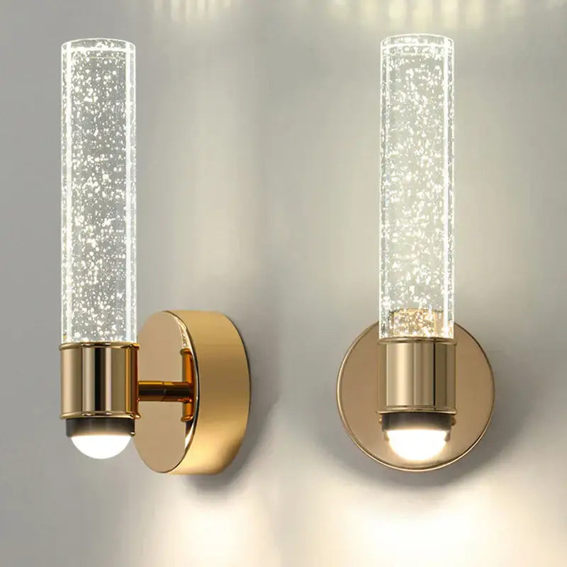 Modern gold bubble crystal wall sconces bedroom indoor light