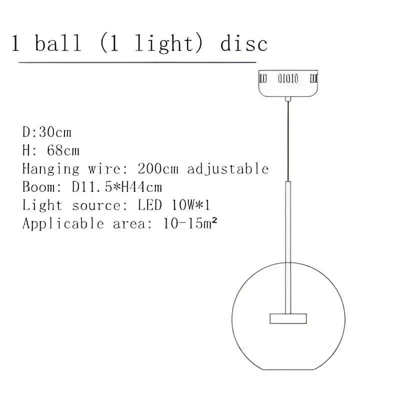 Modern gold bubble glass led chandelier for kitchen