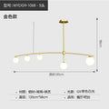 Modern gold bubble iron chandelier kitchen arc pendant light