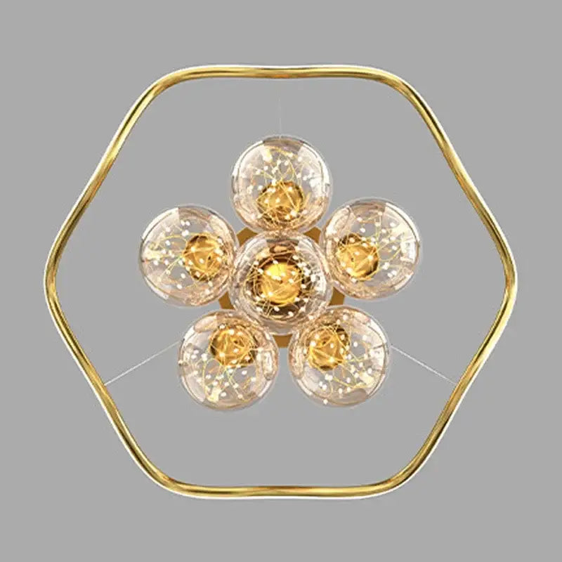 Modern gold bubble pendant chandelier dining room led light