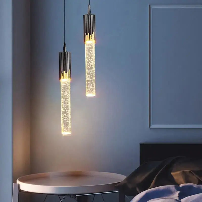 Modern gold bubbles crystal pendant light for living room