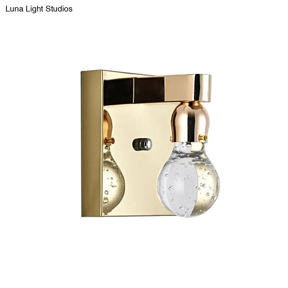 Modern gold bulb shaped crystal wall sconce bedroom 110v-120v light