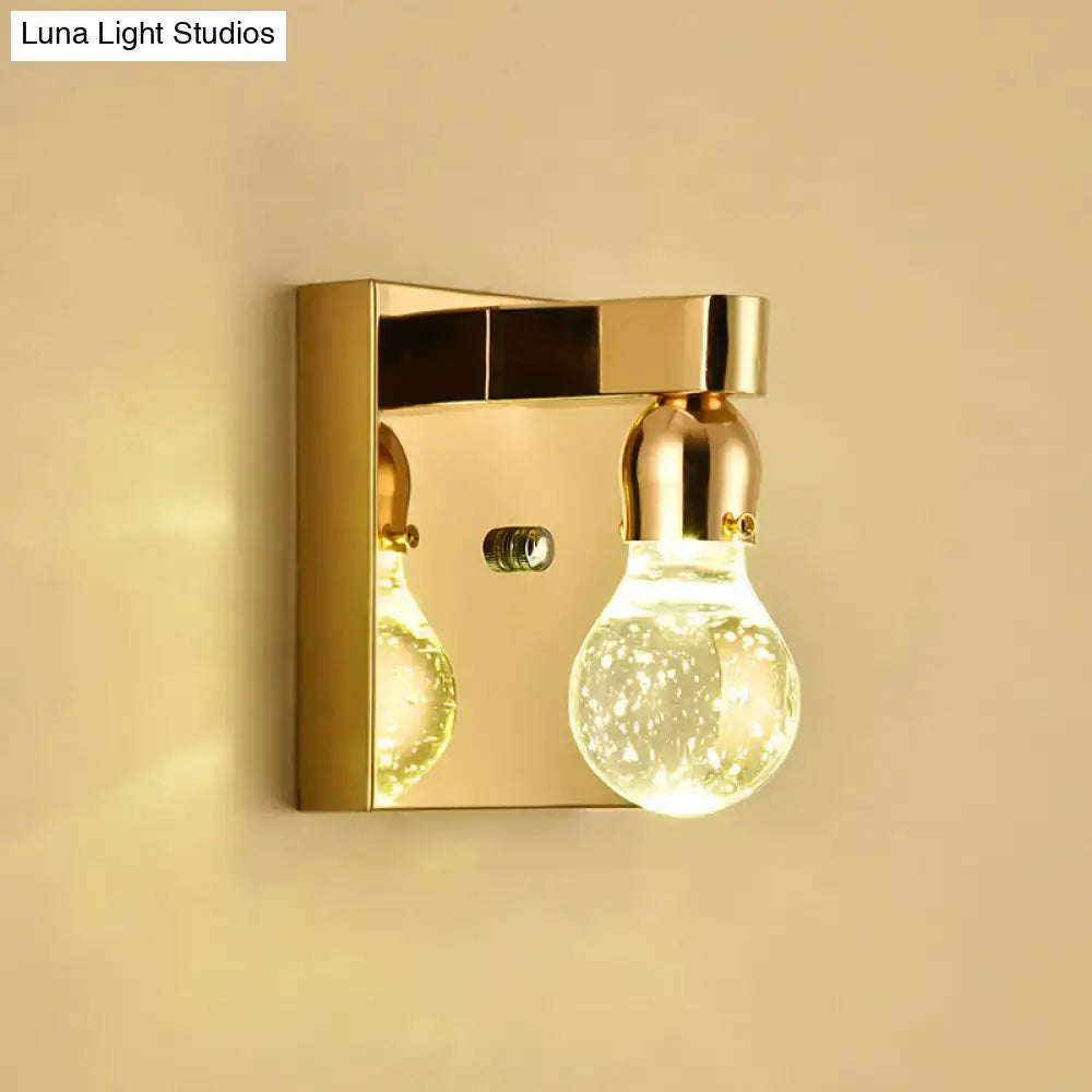Modern gold bulb shaped crystal wall sconce bedroom 110v-120v light
