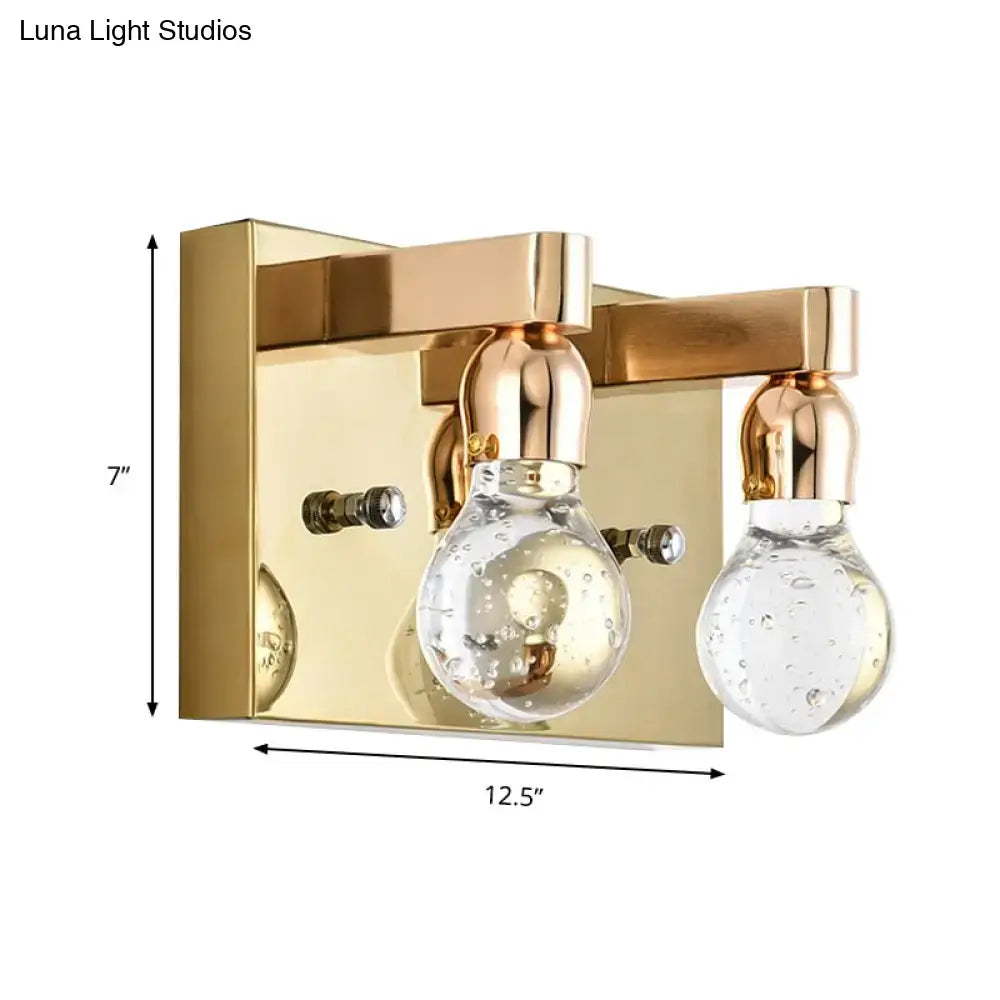 Modern gold bulb shaped crystal wall sconce bedroom 110v-120v light