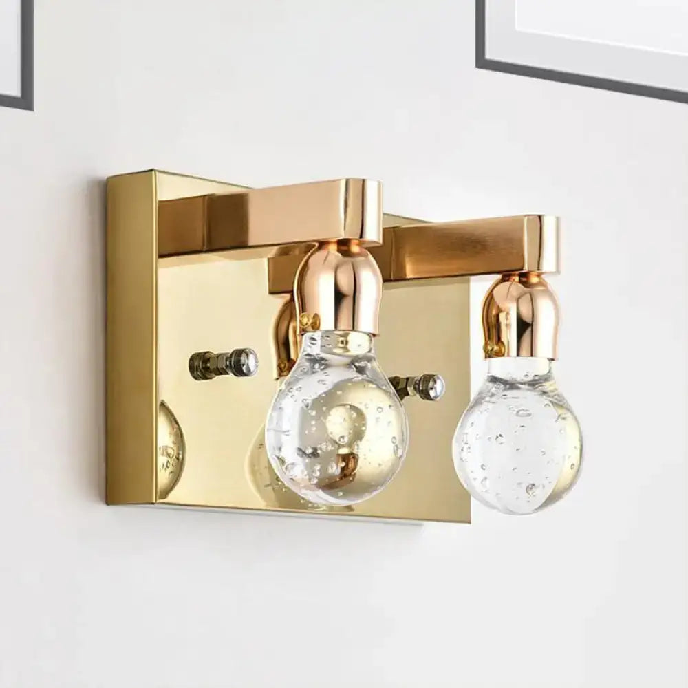 Modern gold bulb shaped crystal wall sconce bedroom 110v-120v light