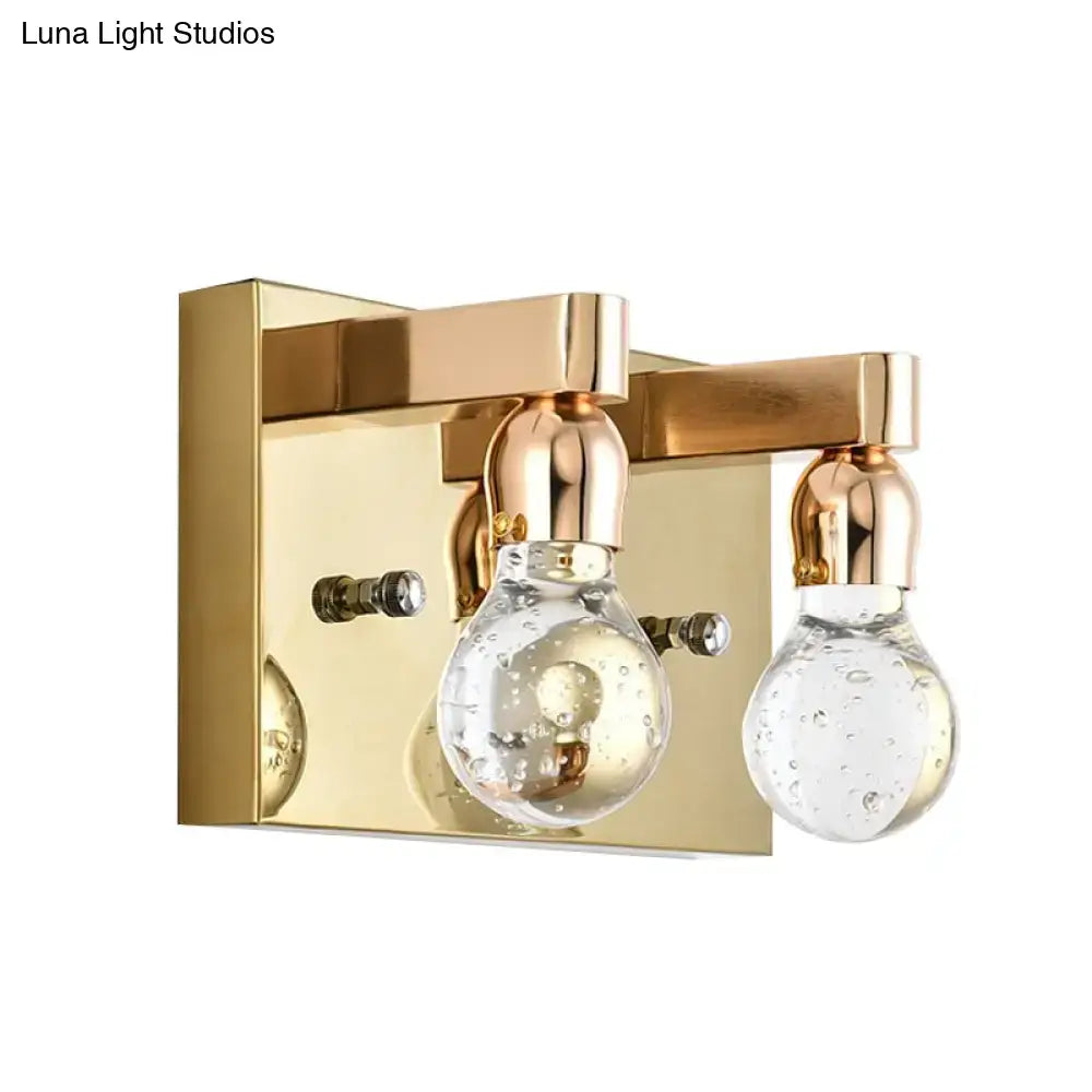 Modern gold bulb shaped crystal wall sconce bedroom 110v-120v light