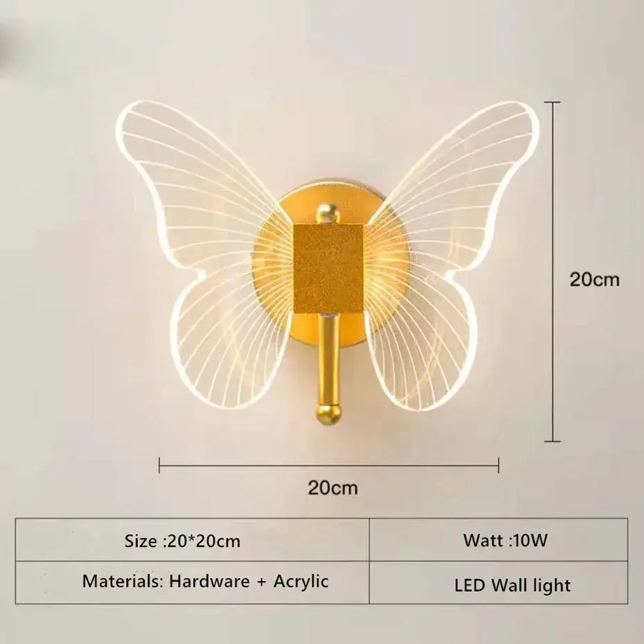 Modern gold butterfly acrylic led chandelier bedroom pendant light