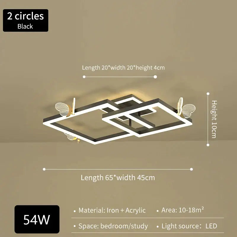 Modern gold butterfly ceiling lamp for living room