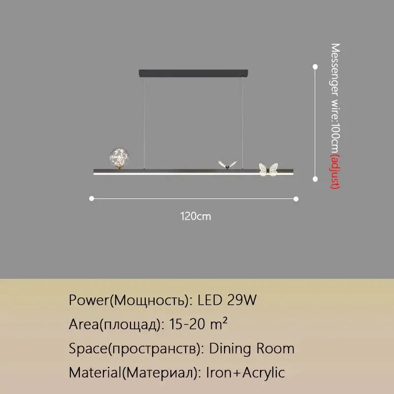 Modern gold butterfly chandelier dining room pendant light