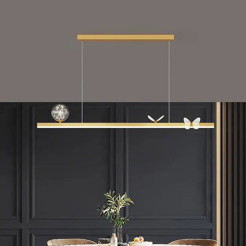 Modern gold butterfly chandelier dining room pendant light
