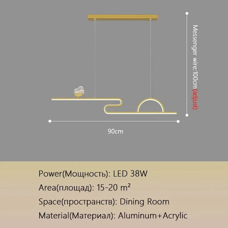 Modern gold butterfly chandelier pendant lamp for dining room
