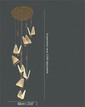 Modern gold butterfly led chandelier bedroom crystal pendant light