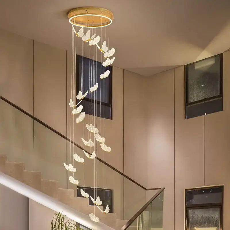 Modern gold butterfly led chandelier living room pendant light