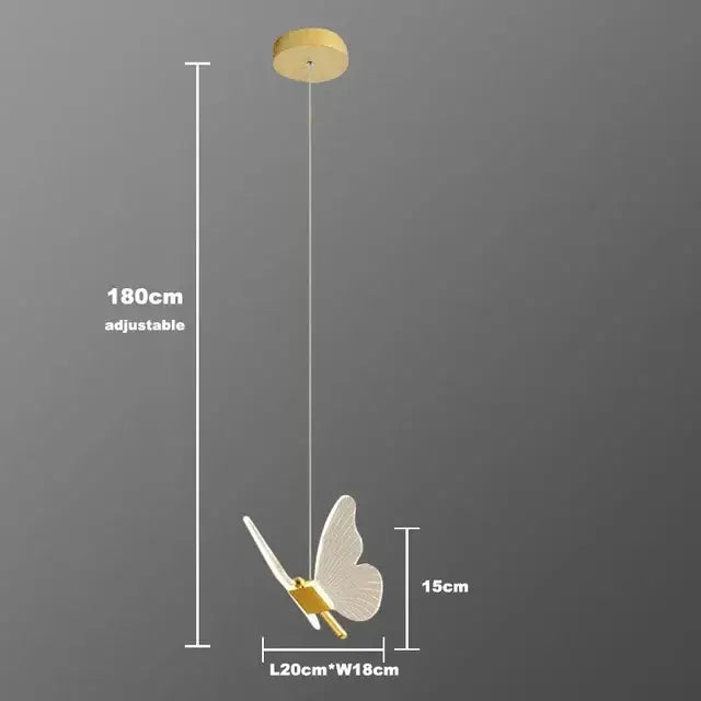 Modern gold butterfly led chandelier living room pendant light