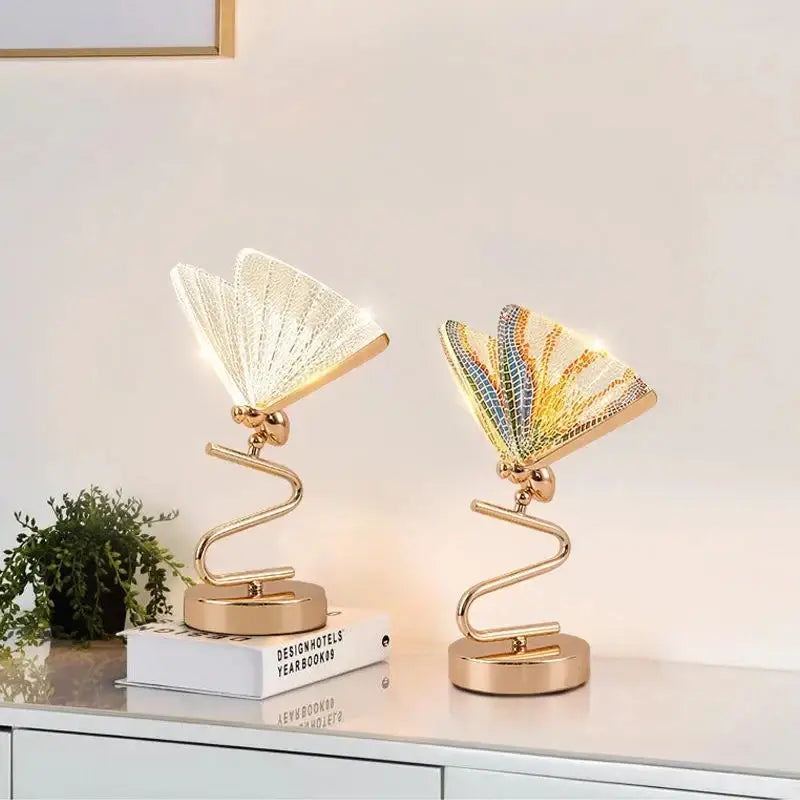Modern gold butterfly led pendant lamp for bedroom staircase