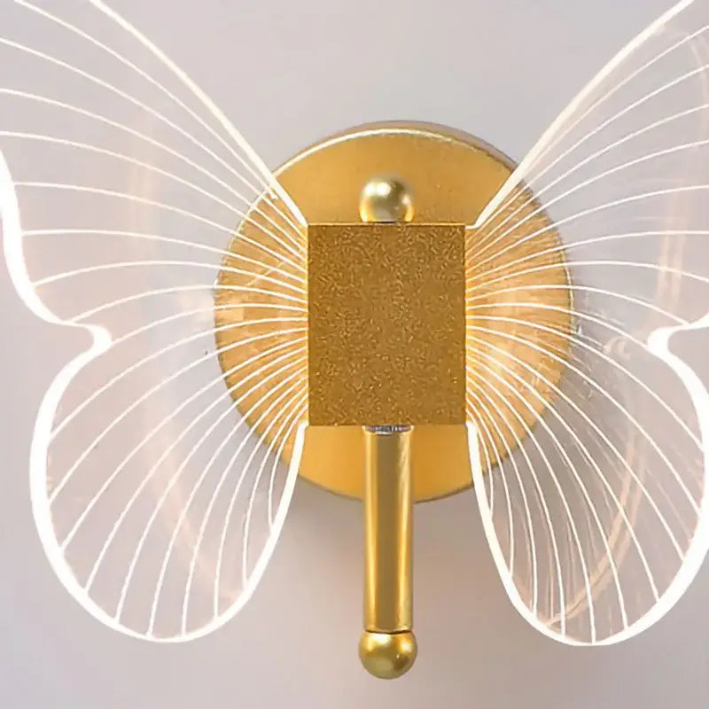 Modern gold butterfly nordic led wall lamp bedroom sconce