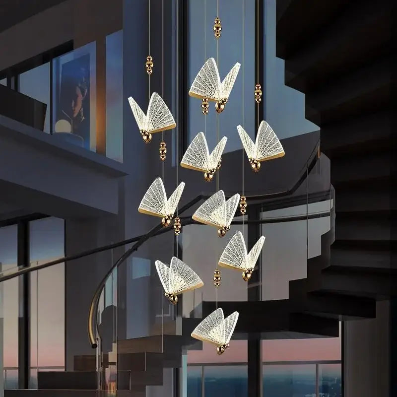 Modern gold butterfly pendant lamps bedroom luxury lighting fixtures