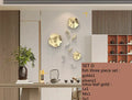 Modern gold carp fish lotus leaf wall pendant living room decor