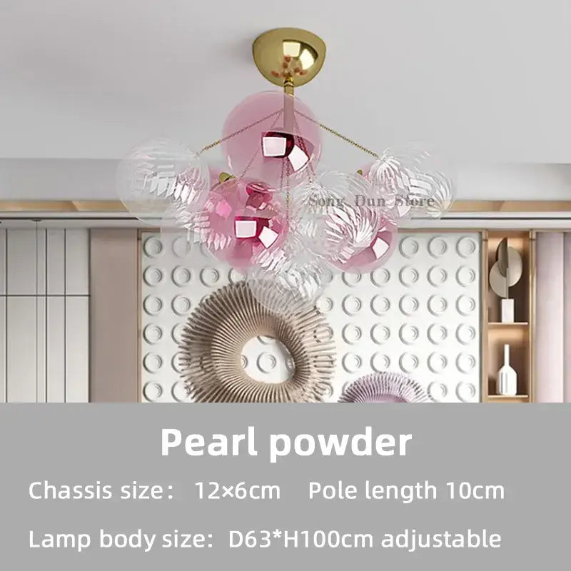 Modern gold cartoon bubble ball chandelier for kids room