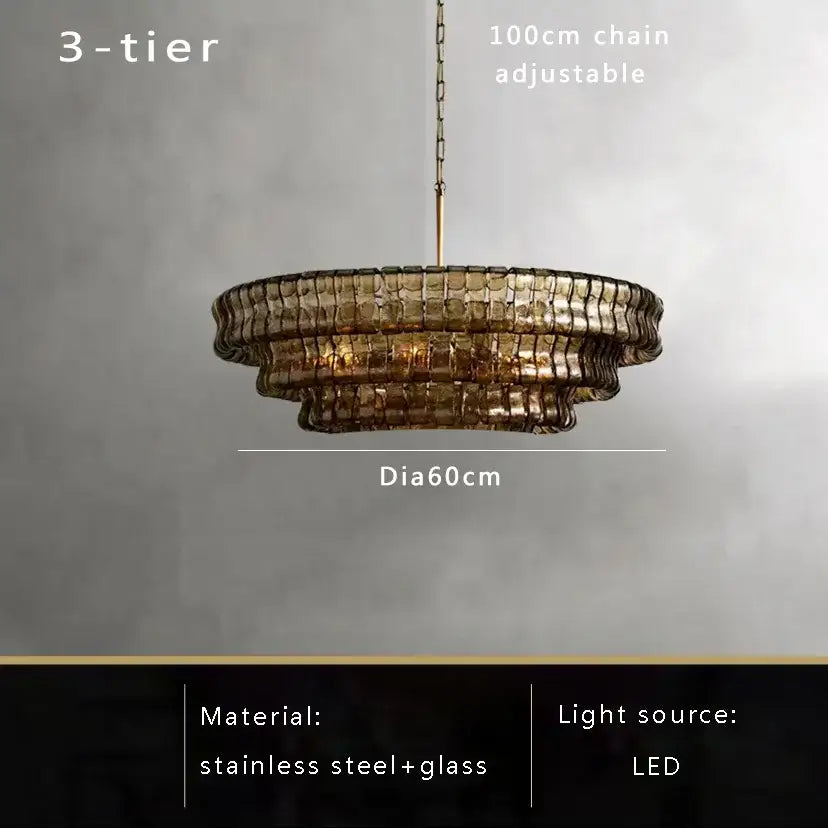Modern gold cascading crystal pendant lights dining room chandelier