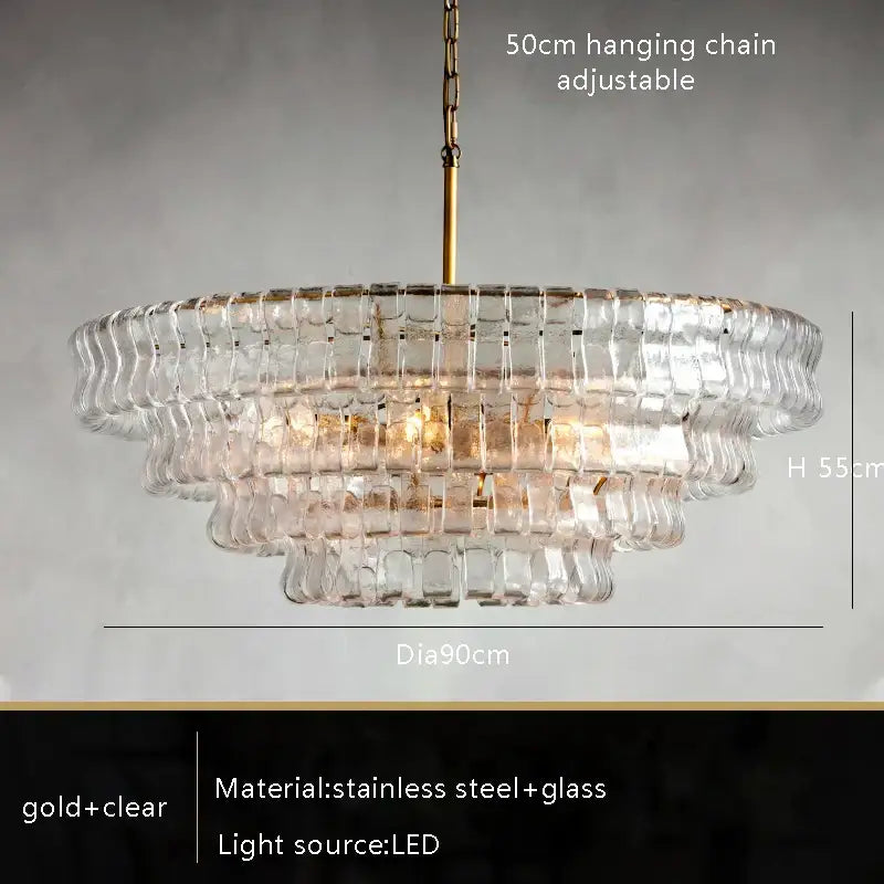 Modern gold cascading crystal pendant lights dining room chandelier