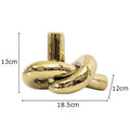 Modern gold ceramic knot sculpture living room abstract decor