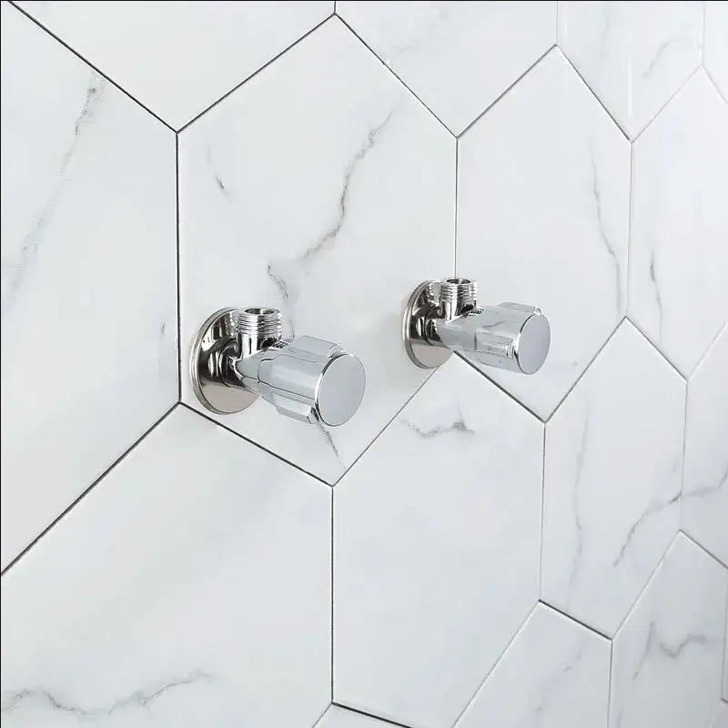 Modern gold & chrome brass triangle valve bathroom water control