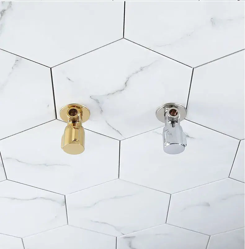 Modern gold & chrome brass triangle valve bathroom water control