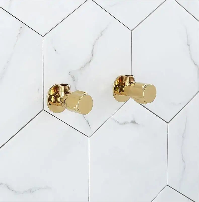 Modern gold & chrome brass triangle valve bathroom water control