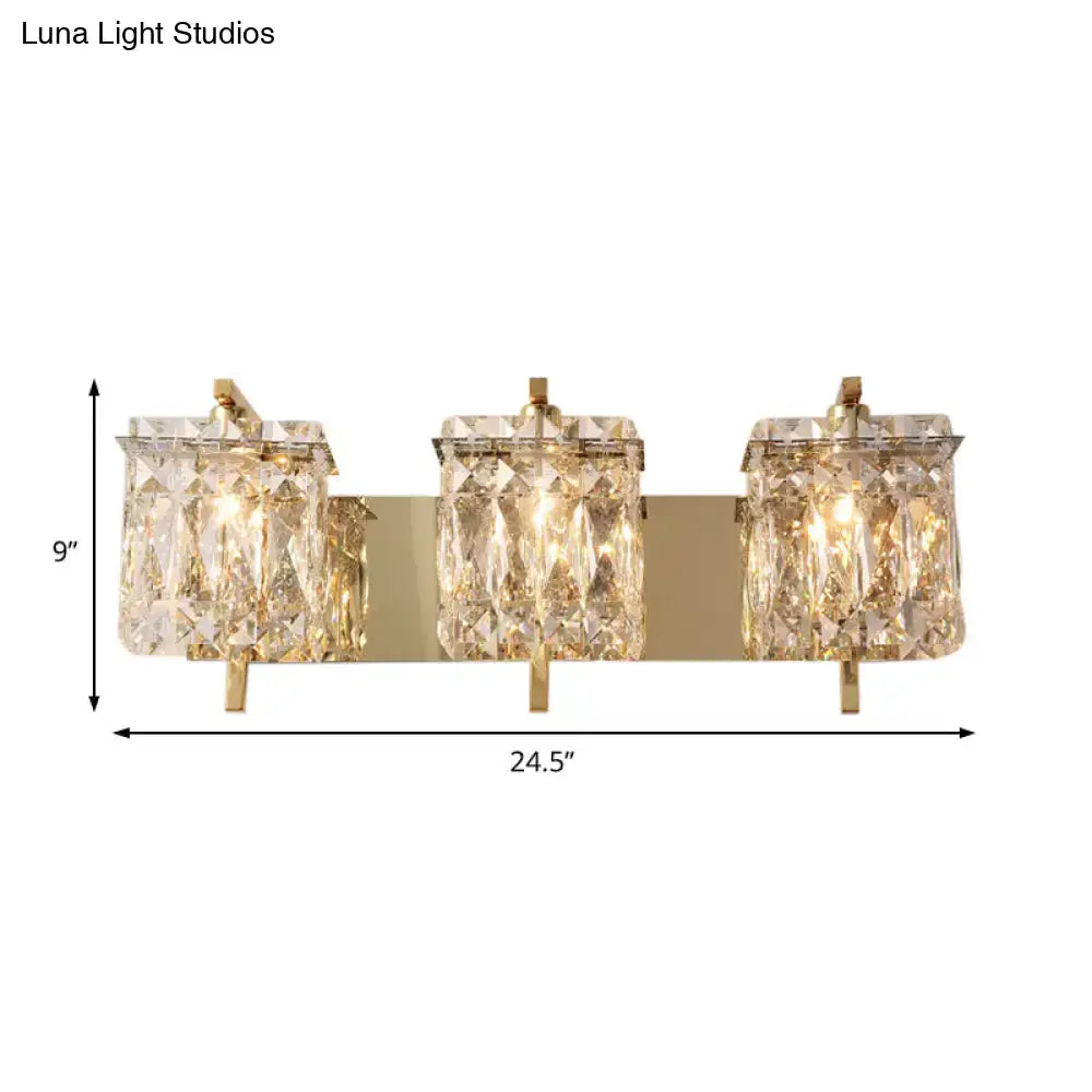 Modern gold & chrome crystal wall light living room e12 e14 fixture