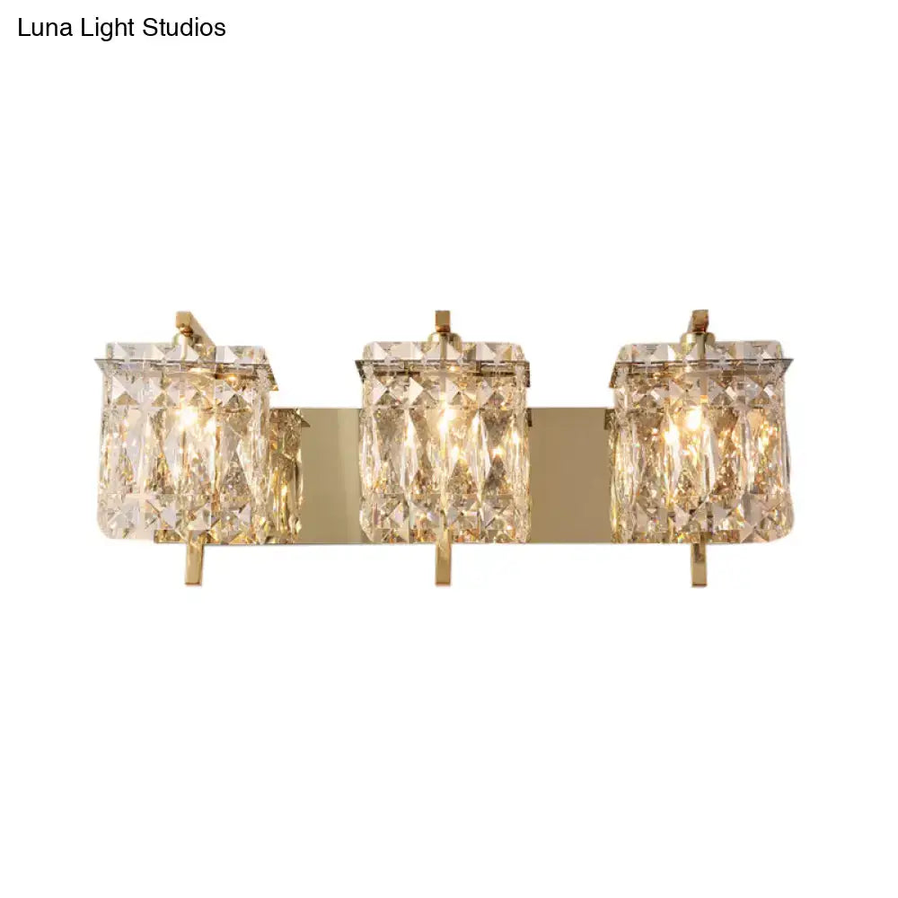 Modern gold & chrome crystal wall light living room e12 e14 fixture