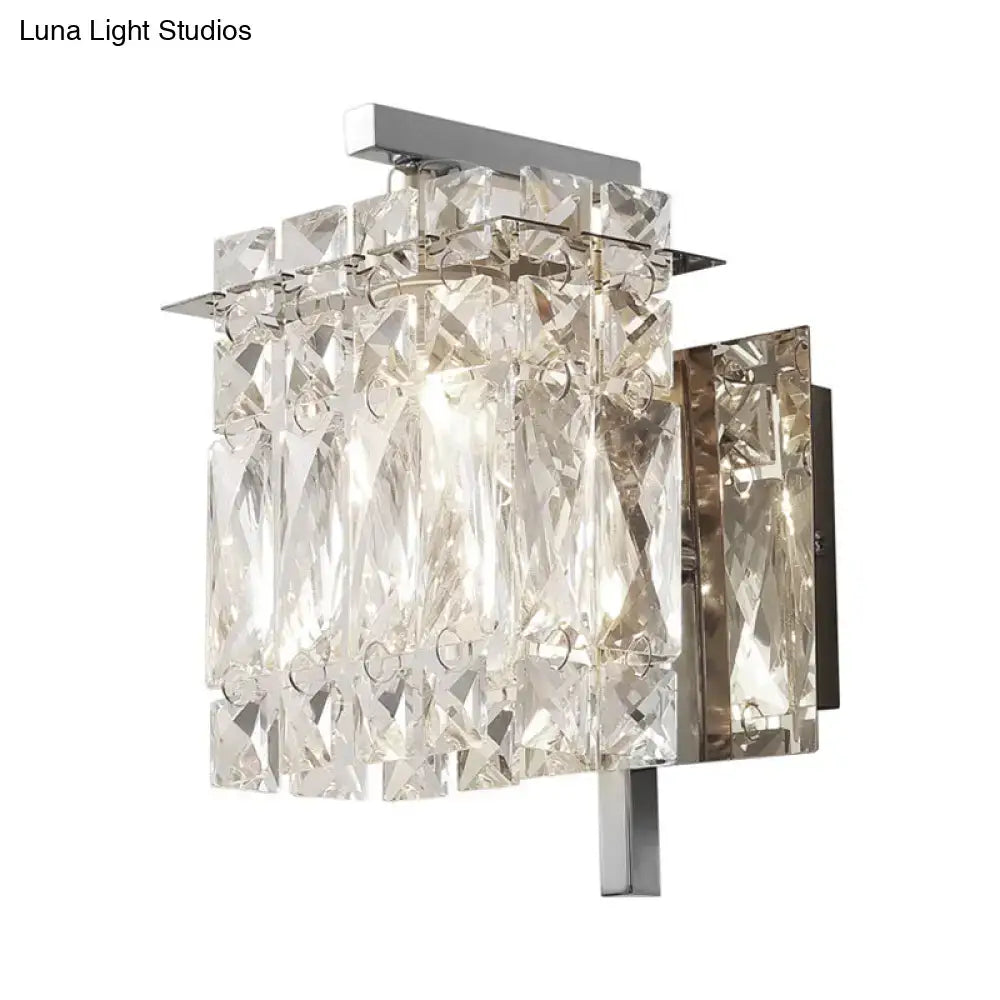 Modern gold & chrome crystal wall light living room e12 e14 fixture