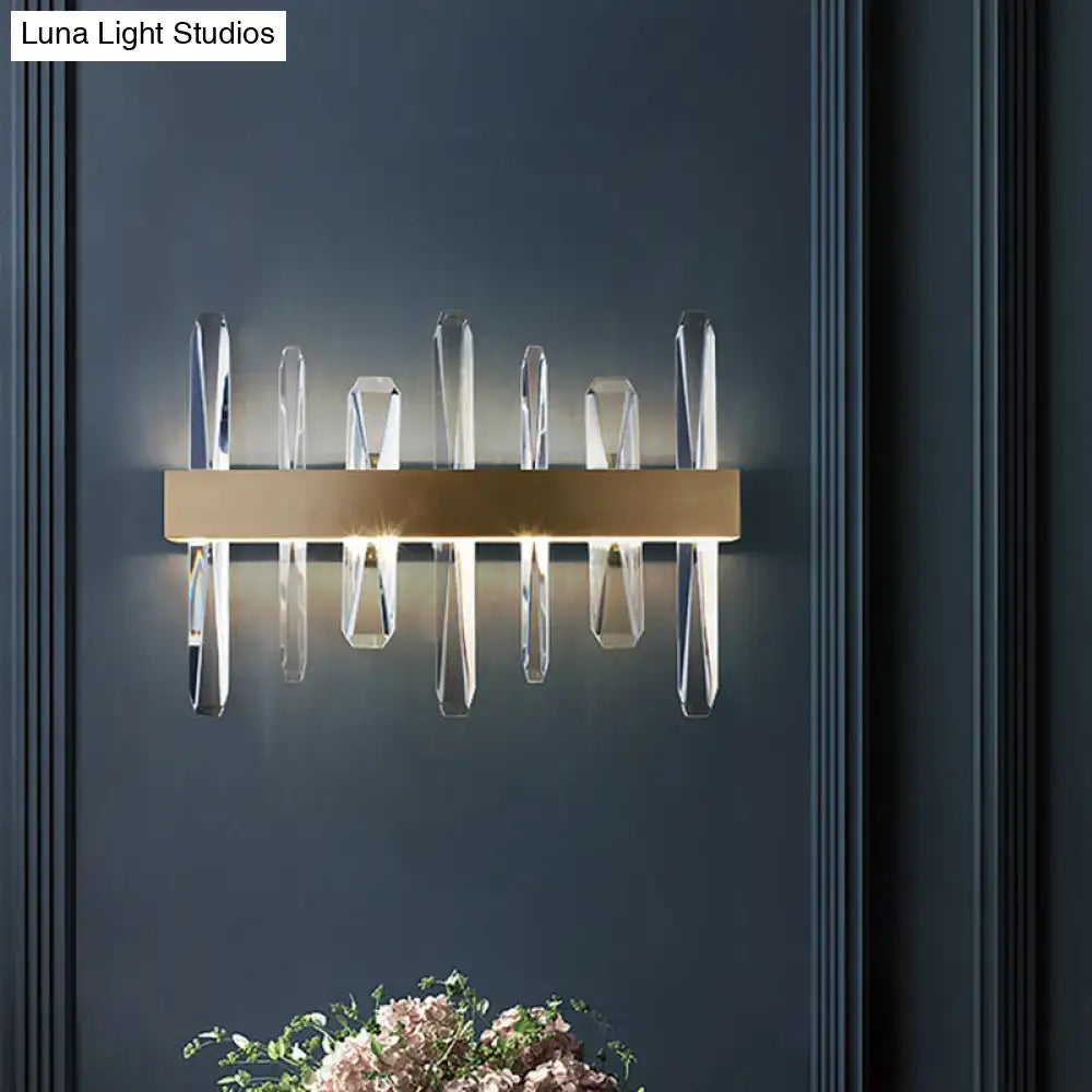Modern gold clear crystal bar wall sconce bedroom light