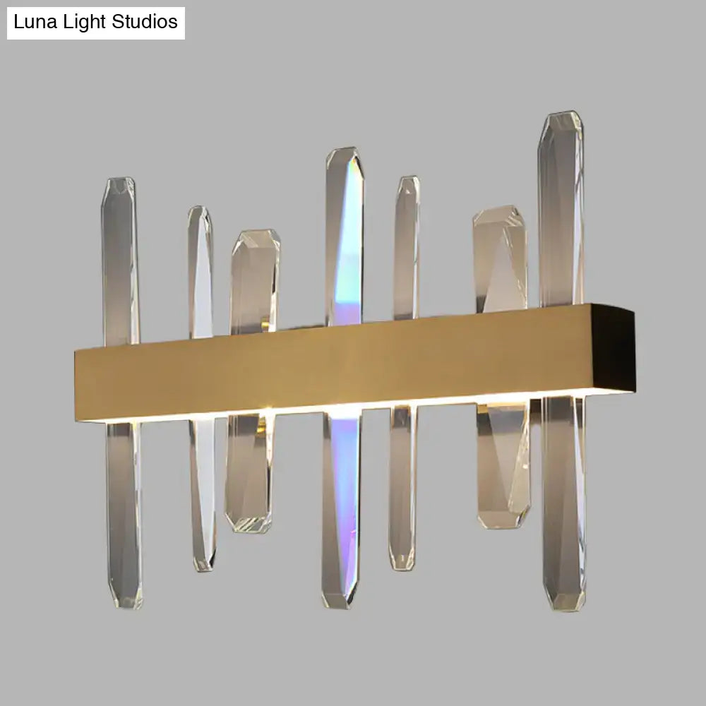 Modern gold clear crystal bar wall sconce bedroom light