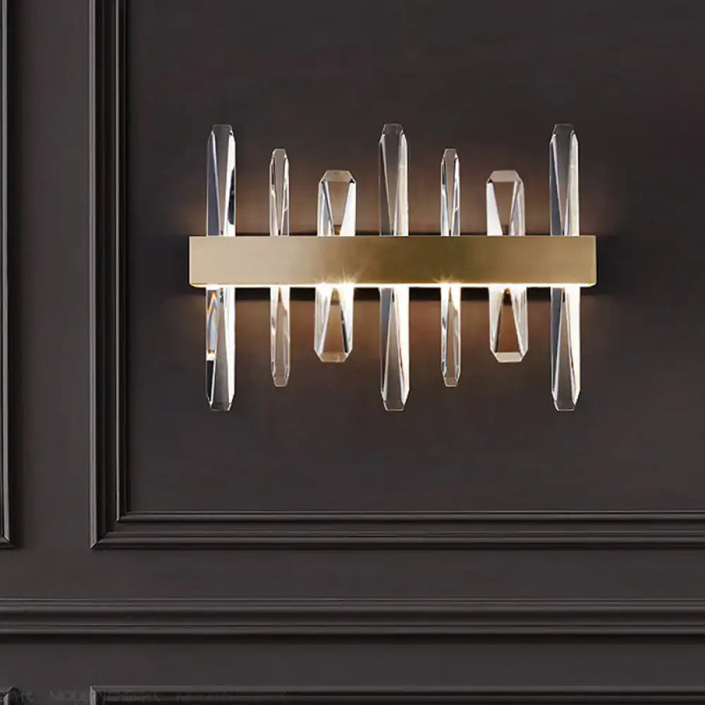 Modern gold clear crystal bar wall sconce bedroom light