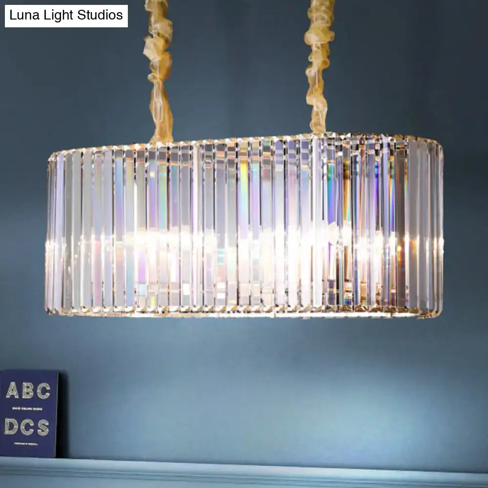 Modern gold clear crystal island chandelier dining room light