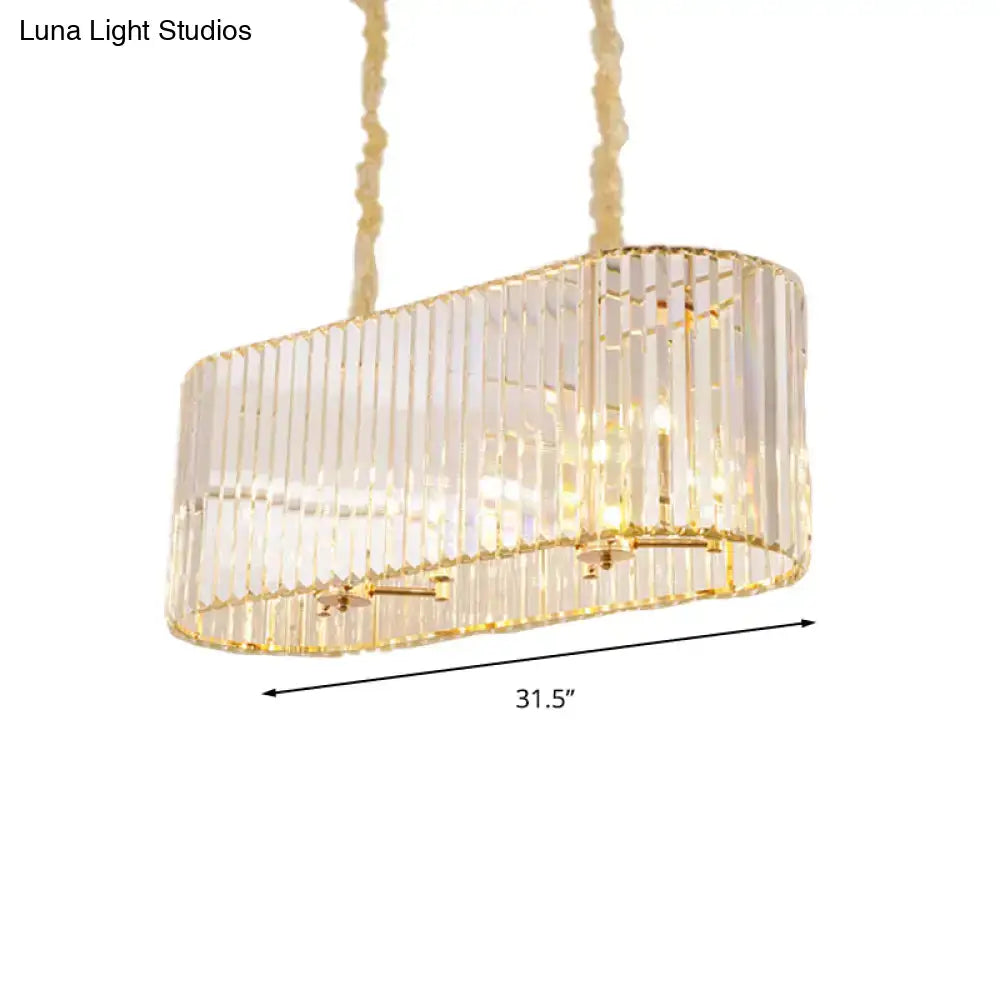 Modern gold clear crystal island chandelier dining room light