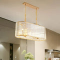 Modern gold clear crystal island chandelier dining room light