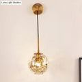 Modern gold clear glass wall light bedroom flower deco cloth