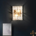 Modern gold clear water glass wall sconce 2 lights bedroom