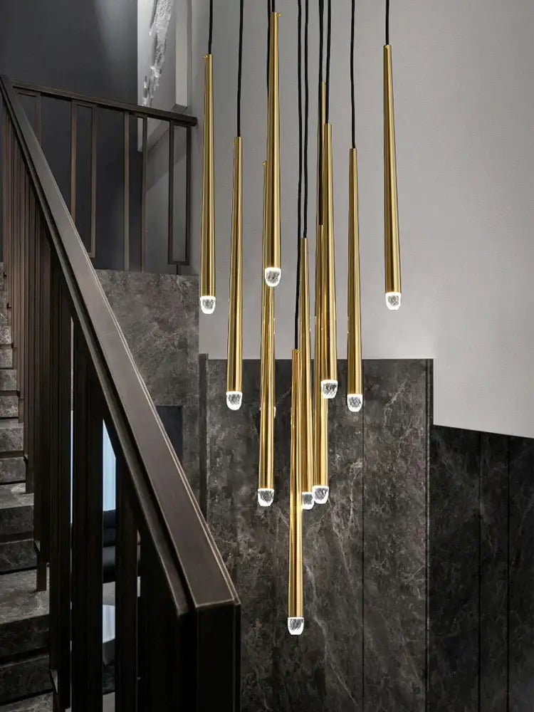 Modern gold conical led nordic chandelier dining room pendant light