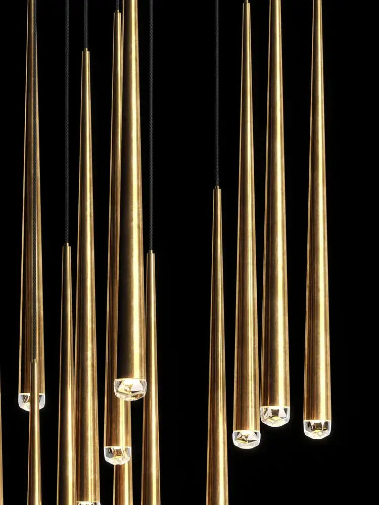 Modern gold conical led nordic chandelier dining room pendant light