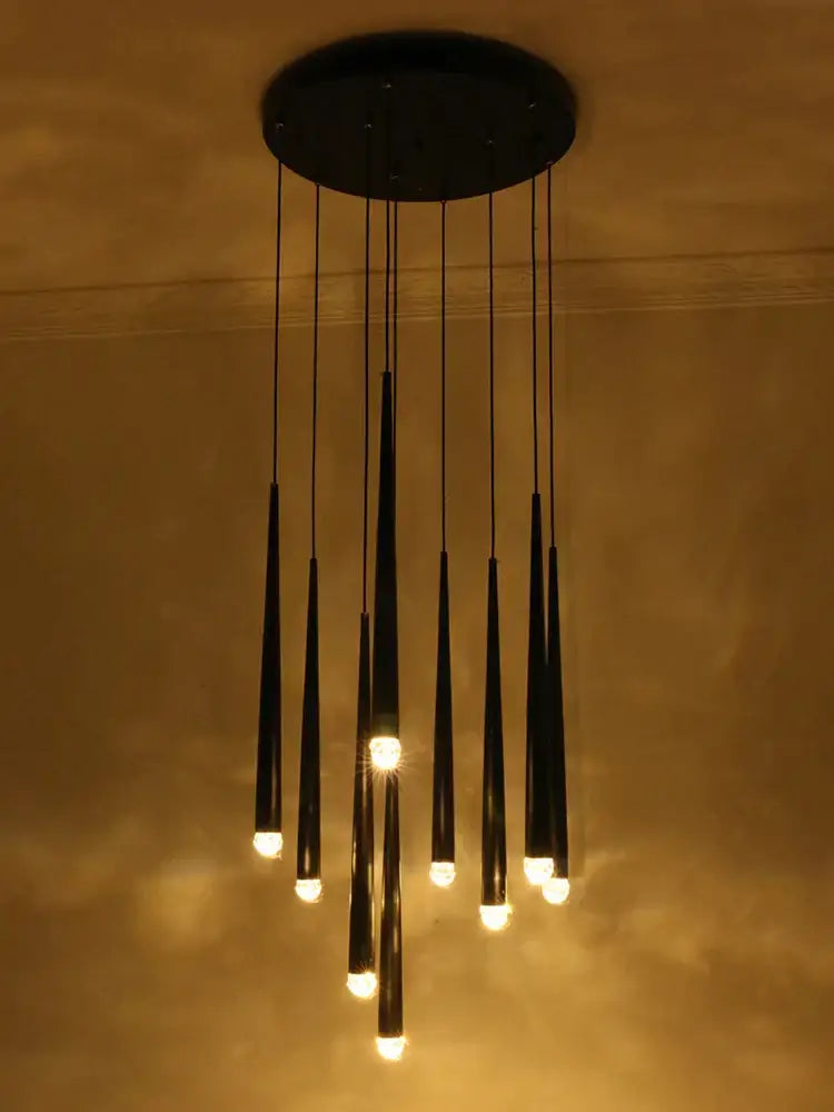 Modern gold conical led nordic chandelier dining room pendant light