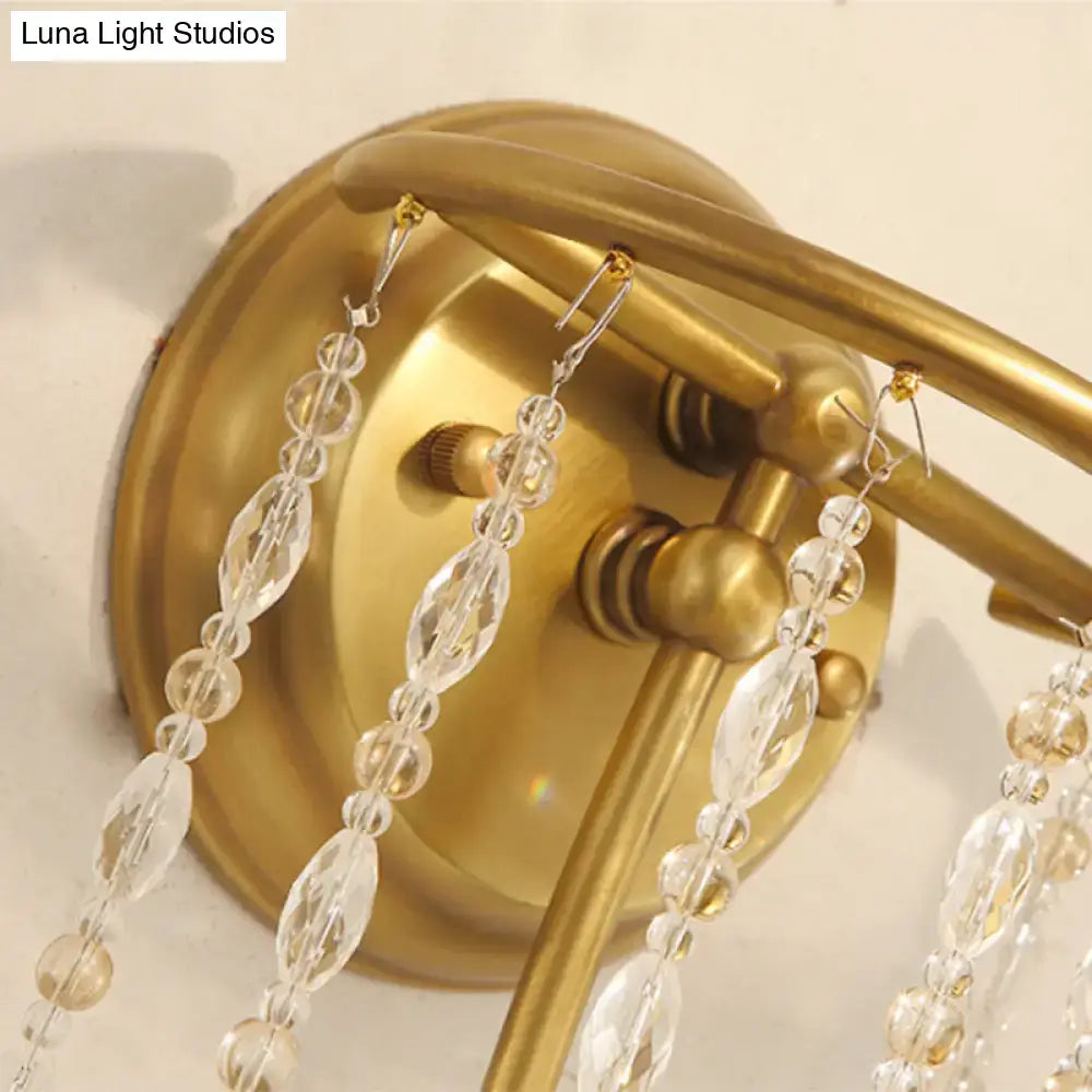 Modern gold crystal corridor wall lamp bedroom candle light