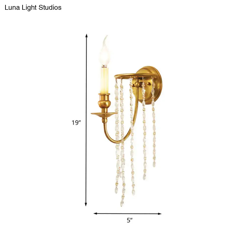 Modern gold crystal corridor wall lamp bedroom candle light