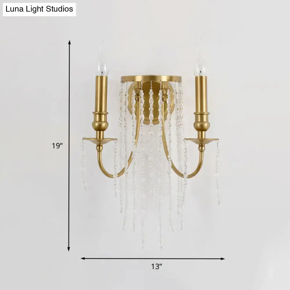 Modern gold crystal corridor wall lamp bedroom candle light