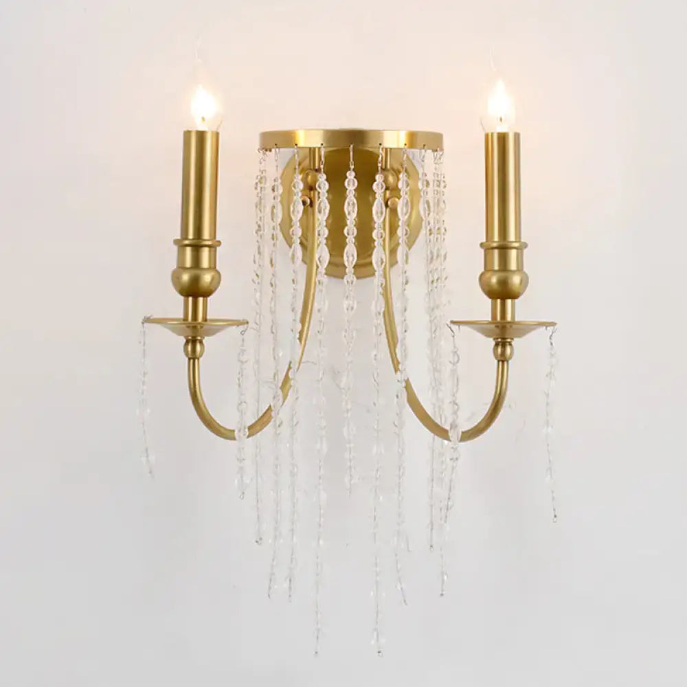 Modern gold crystal corridor wall lamp bedroom candle light