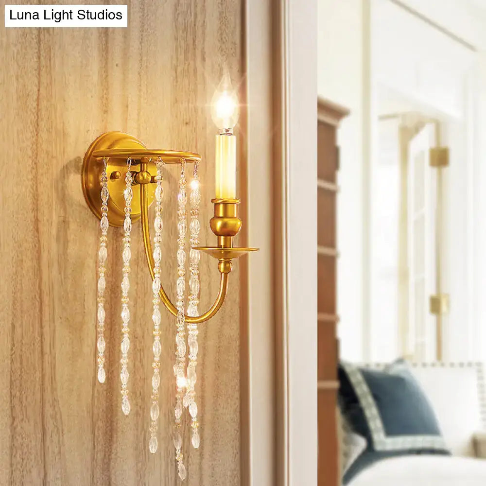 Modern gold crystal corridor wall lamp bedroom candle light