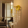 Modern gold crystal corridor wall lamp bedroom candle light